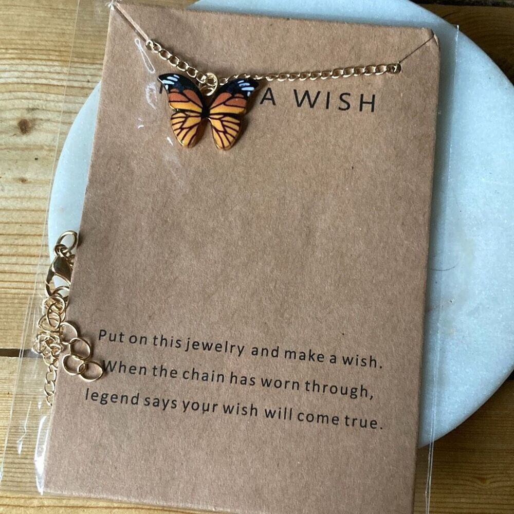 Make a wish butterfly necklace
